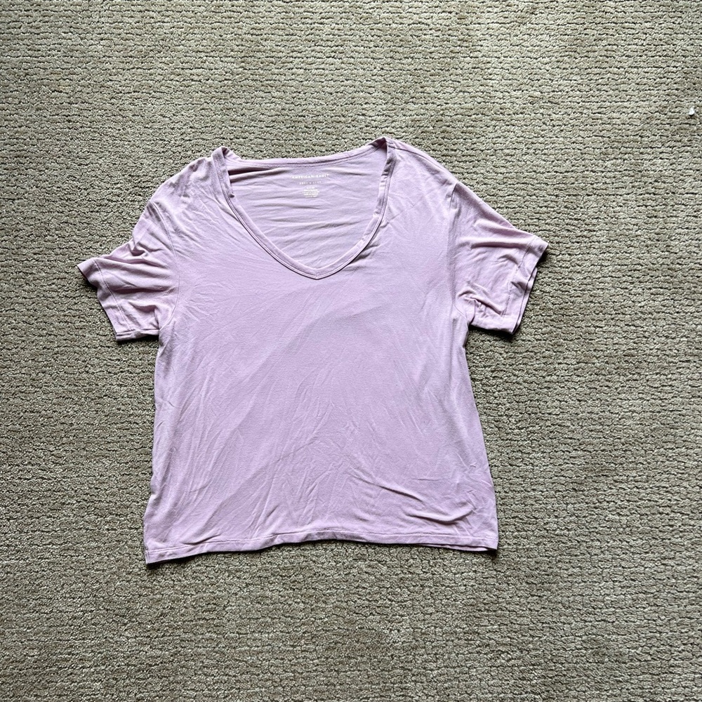 American Eagle Outfitters Purple Relaxed Short Sleeve Tee